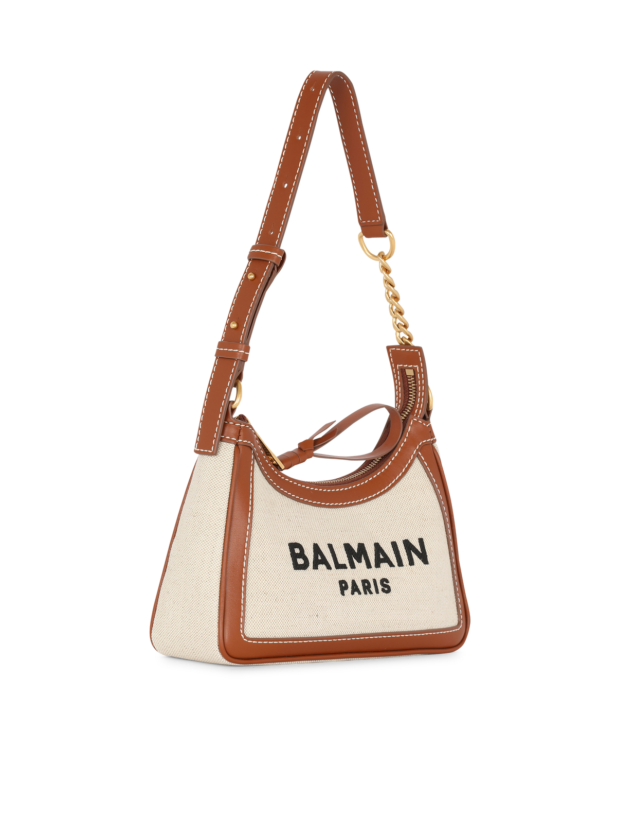 Sac b-army canvas en toile avec empiècements en cuir - Naturel & Marron