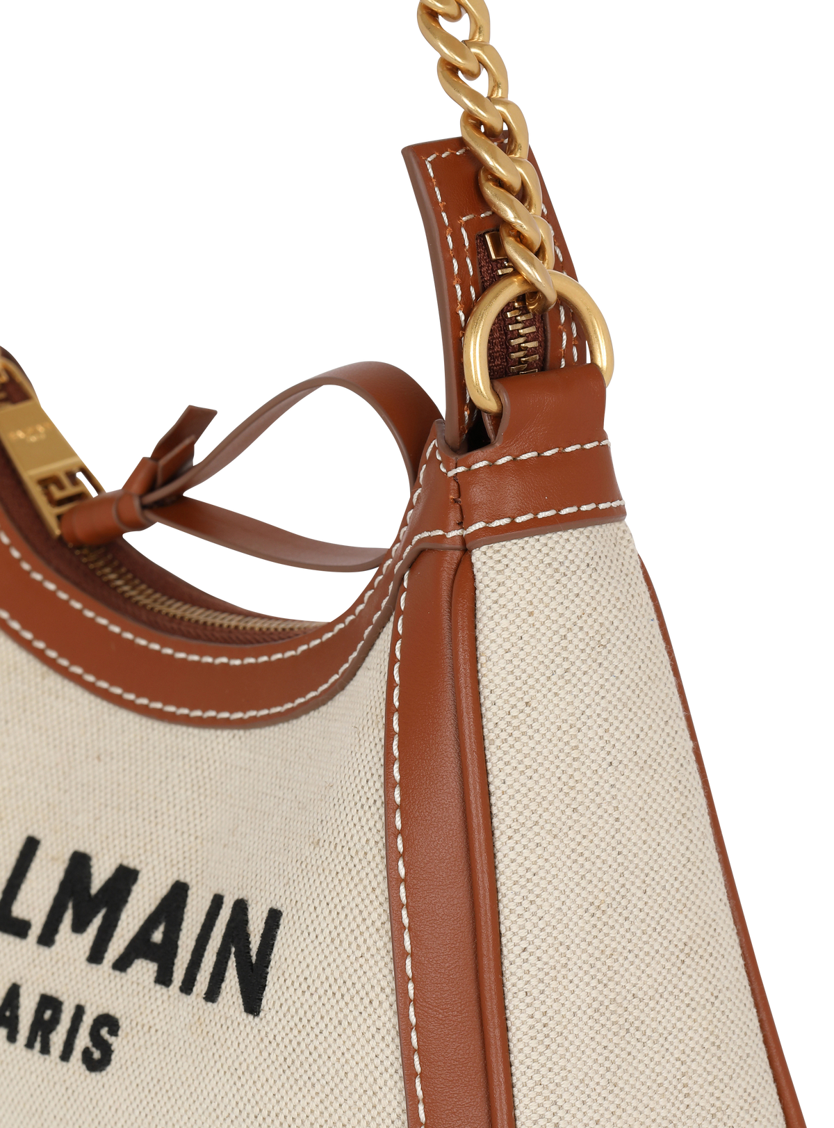 Sac b-army canvas en toile avec empiècements en cuir - Naturel & Marron