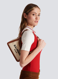 Sac b-army canvas en toile avec empiècements en cuir - Naturel & Marron
