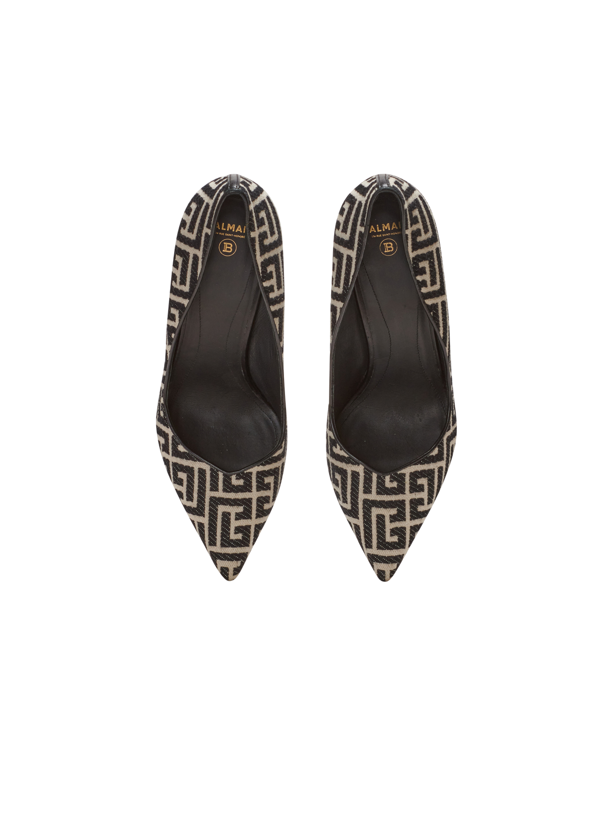 Escarpins ruby en jacquard monogramme - Ivoire & Noir