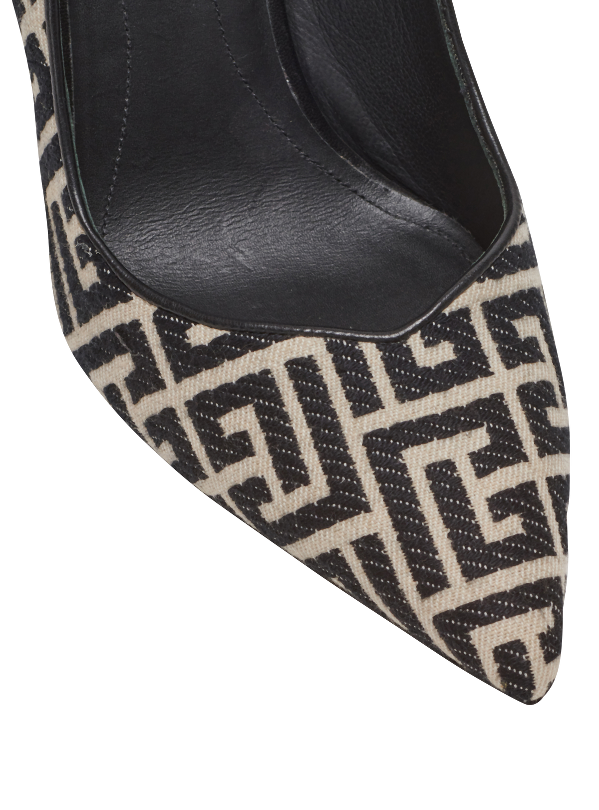 Escarpins ruby en jacquard monogramme - Ivoire & Noir
