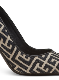Escarpins ruby en jacquard monogramme - Ivoire & Noir