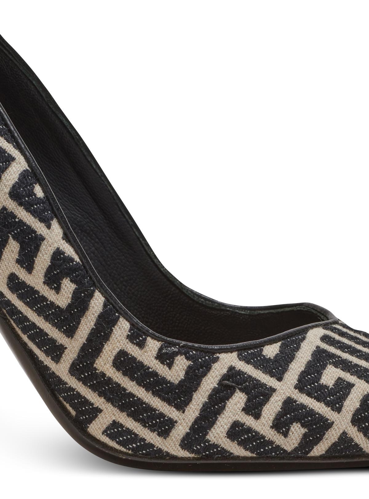 Escarpins ruby en jacquard monogramme - Ivoire & Noir