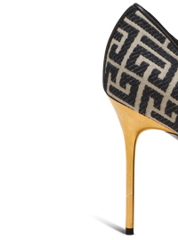 Escarpins ruby en jacquard monogramme - Ivoire & Noir