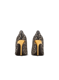 Escarpins ruby en jacquard monogramme - Ivoire & Noir