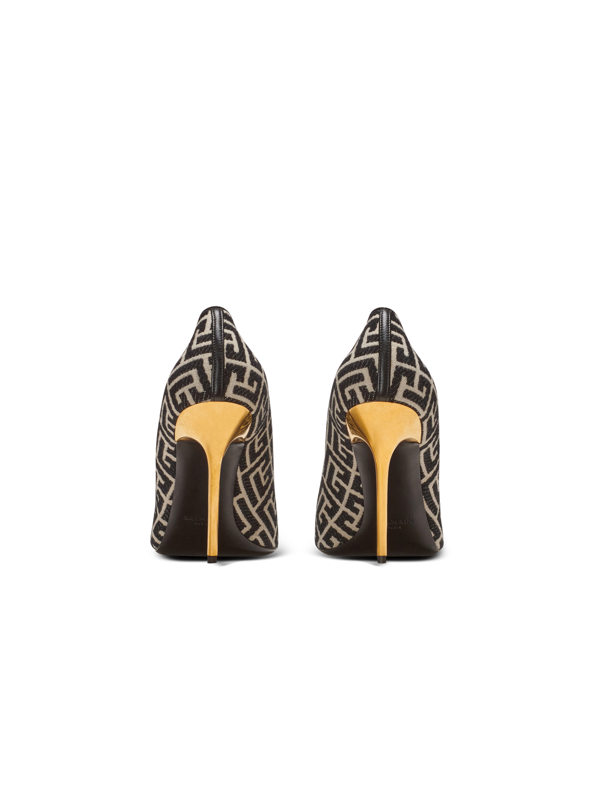 Escarpins ruby en jacquard monogramme - Ivoire & Noir