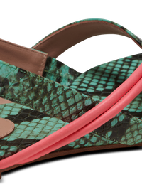 Sandale plate Alma embossée Python - Multicolore
