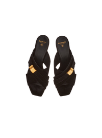 Mules uma en cuir suédé - Noir