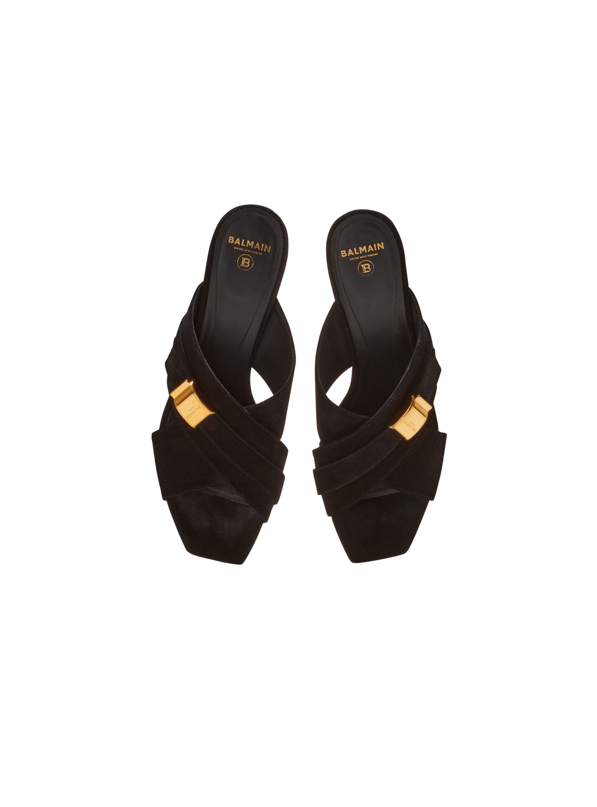 Mules uma en cuir suédé - Noir