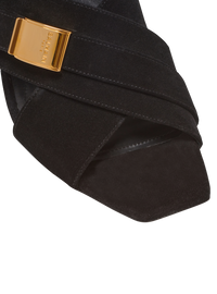 Mules uma en cuir suédé - Noir