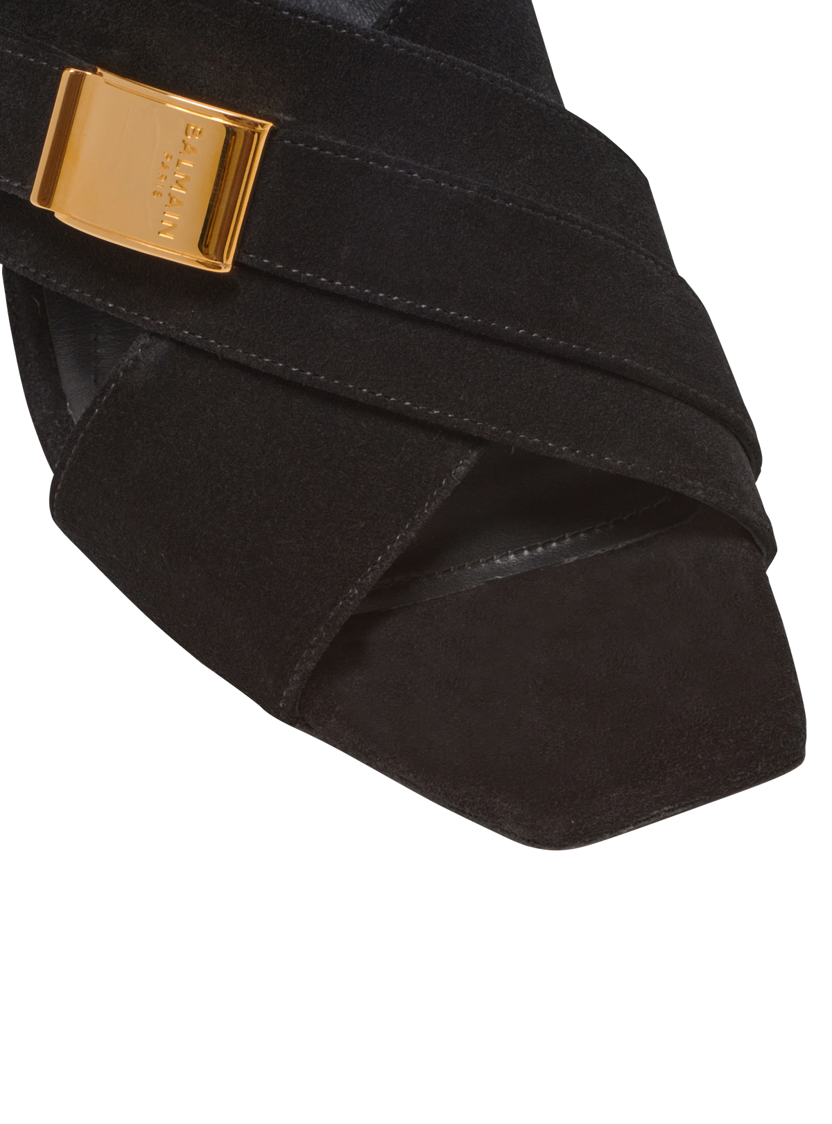 Mules uma en cuir suédé - Noir