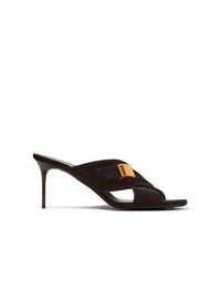 Mules Uma 75 en cuir suédé - Noir