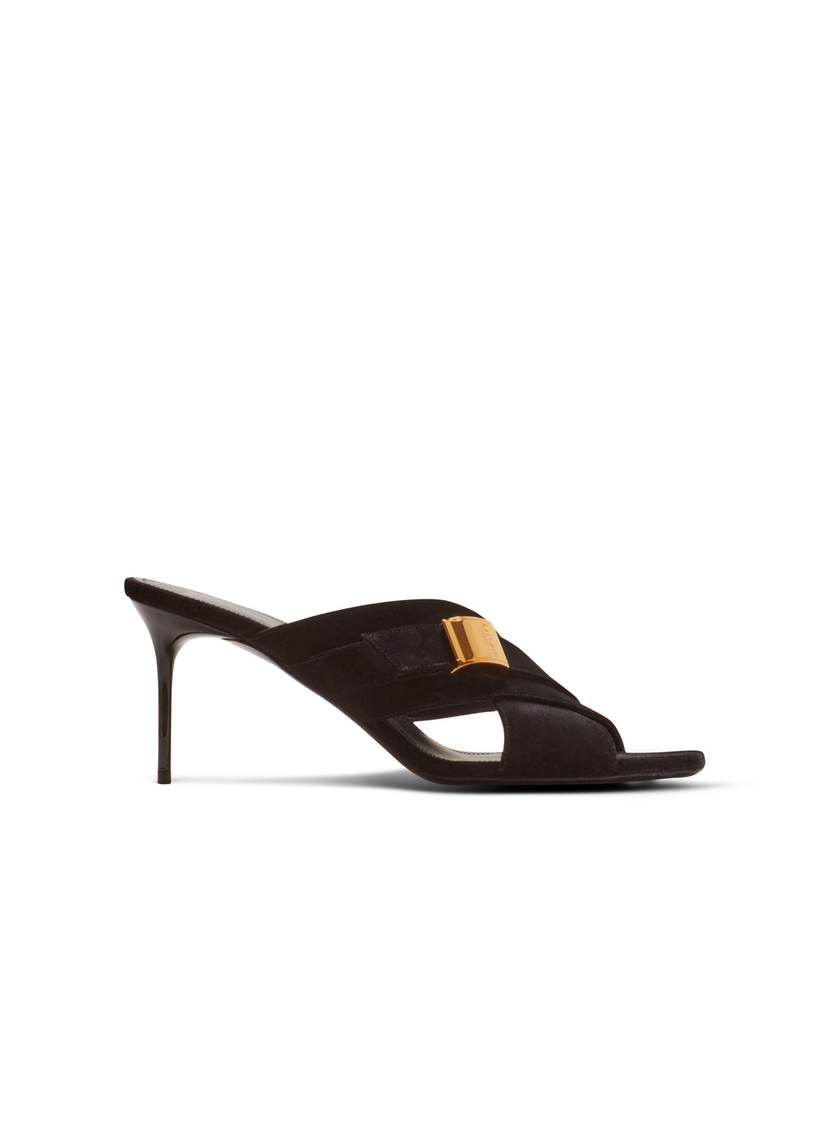 Mules Uma 75 en cuir suédé - Noir