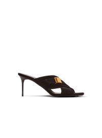 Mules uma en cuir suédé - Noir