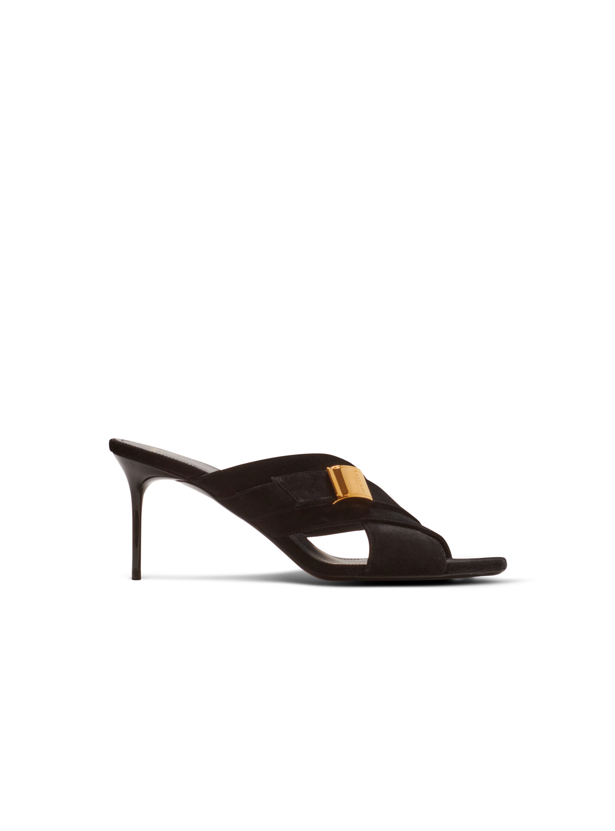 Mules uma en cuir suédé - Noir