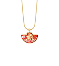 Collier Half-round small en émail et décoré à l'or - Rouge & or