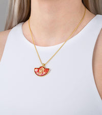 Collier Half-round small en émail et décoré à l'or - Rouge & or
