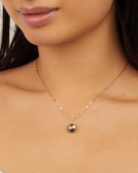 Yellow gold necklace set with diamonds - Diamond & Pyrite