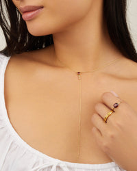 Collier en or jaune sertie de diamant - Garnet & Diamond