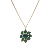Yellow gold necklace set with diamonds - Diamond