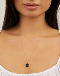 Collier oeil en or jaune avec diamant - Onyx noir & Diamant