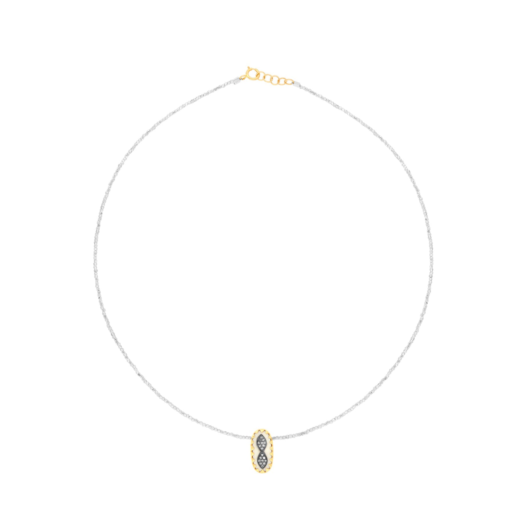 Collier en or jaune - Aigue-marine & London blue topaze