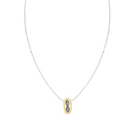 Collier en or jaune - Aigue-marine & London blue topaze