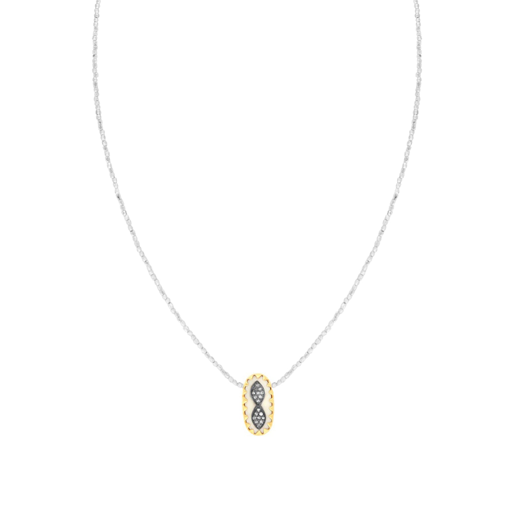 Collier en or jaune - Aigue-marine & London blue topaze
