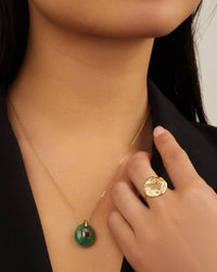 Collier pierre en or jaune - Émeraude & Iolite