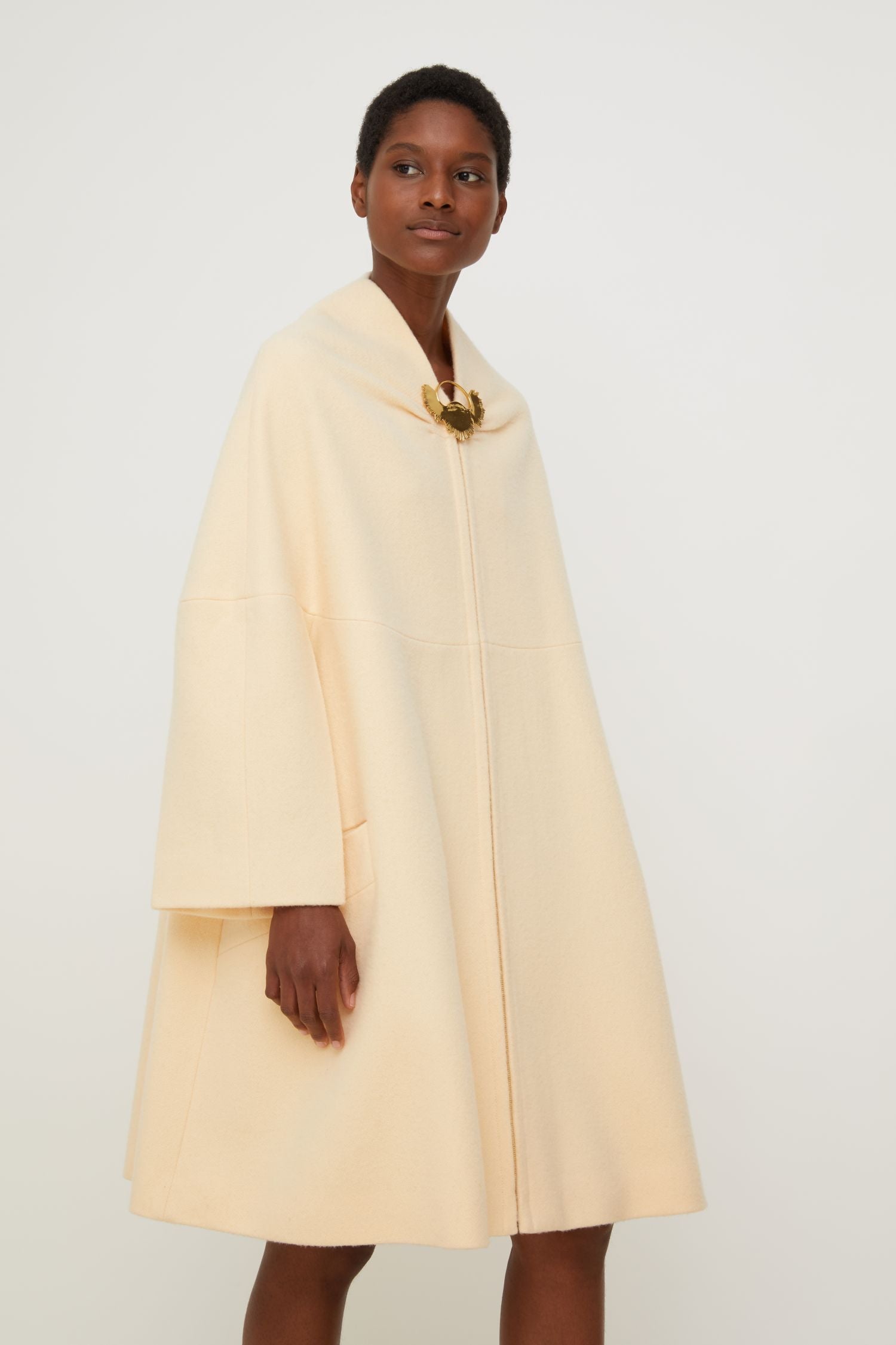 Oversized wool coat - Peach Blossom