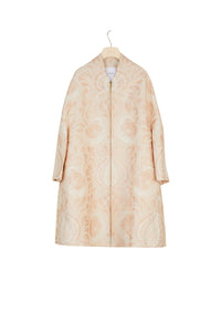 Manteau oversize en jacquard fleuri - Fleur de Pêche