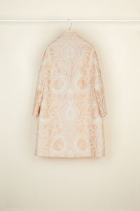 Oversized coat in floral jacquard - Fleur de Pêche