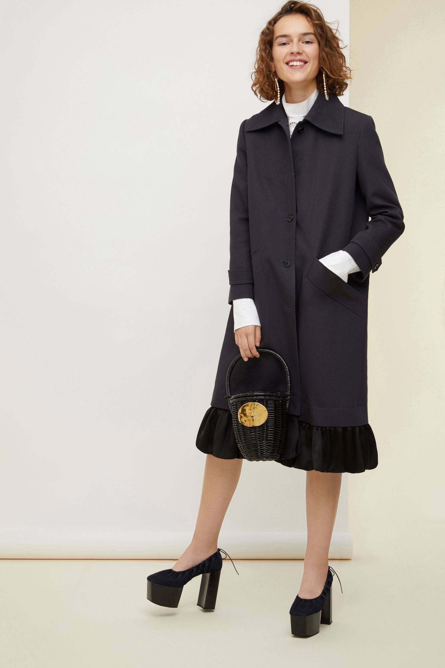 Manteau en gabardine à ourlet volanté - Tempête