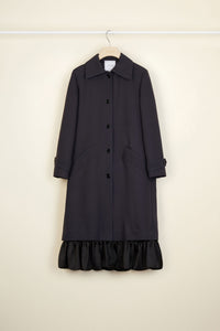 Gabardine coat with ruffled hem - Tempête