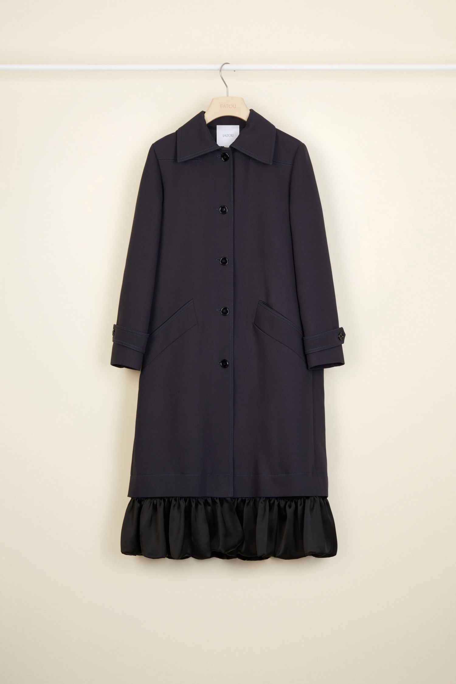 Gabardine coat with ruffled hem - Tempête