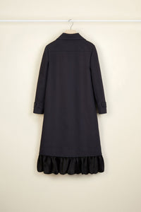 Gabardine coat with ruffled hem - Storm