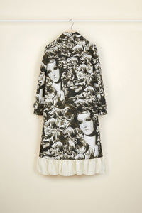 Printed gabardine coat with ruffled hem - Ondines print