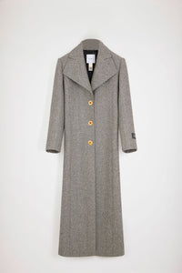 Manteau long en laine texturée