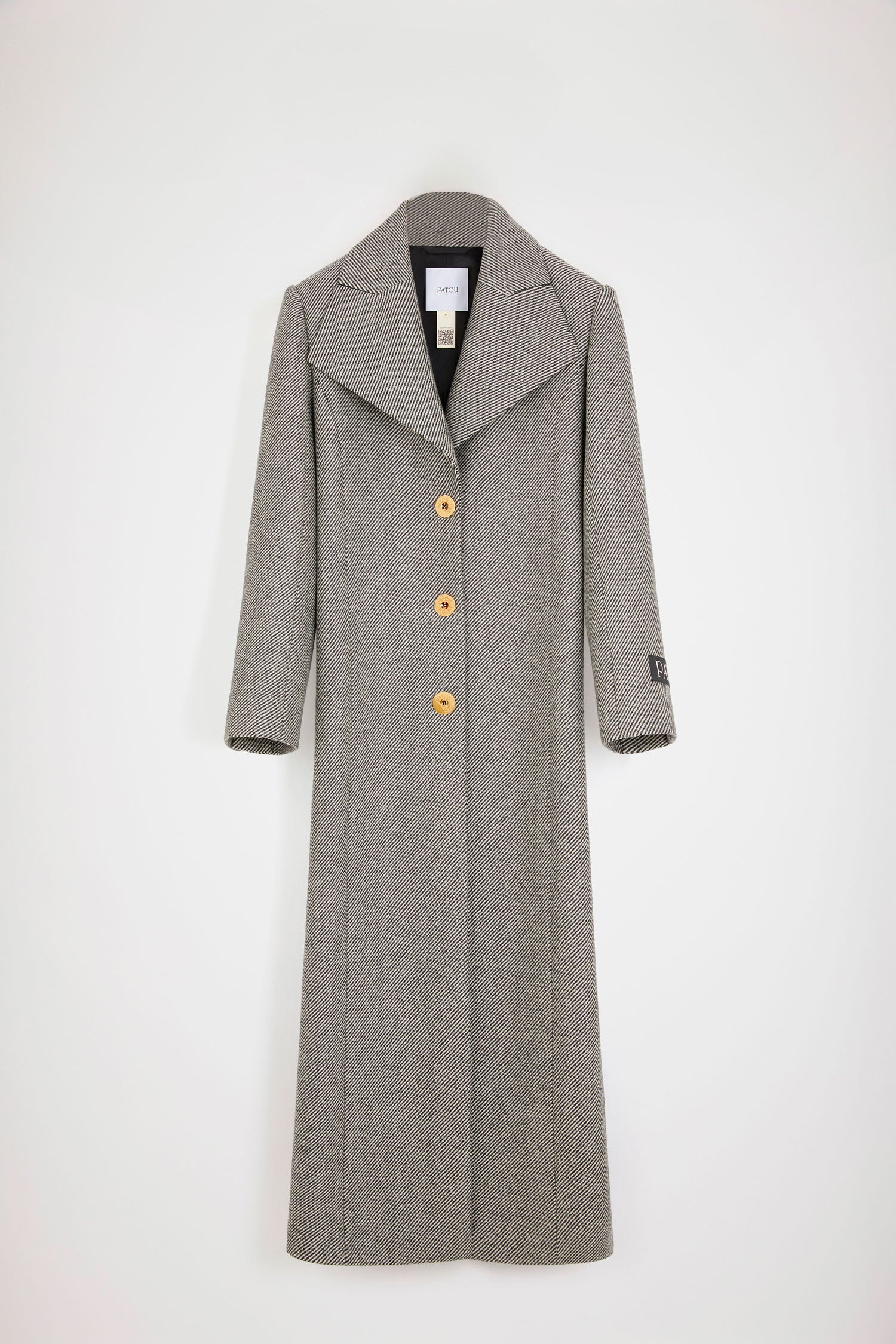 Manteau long en laine texturée
