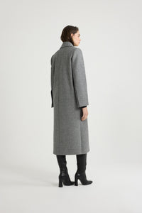 Manteau long en laine texturée