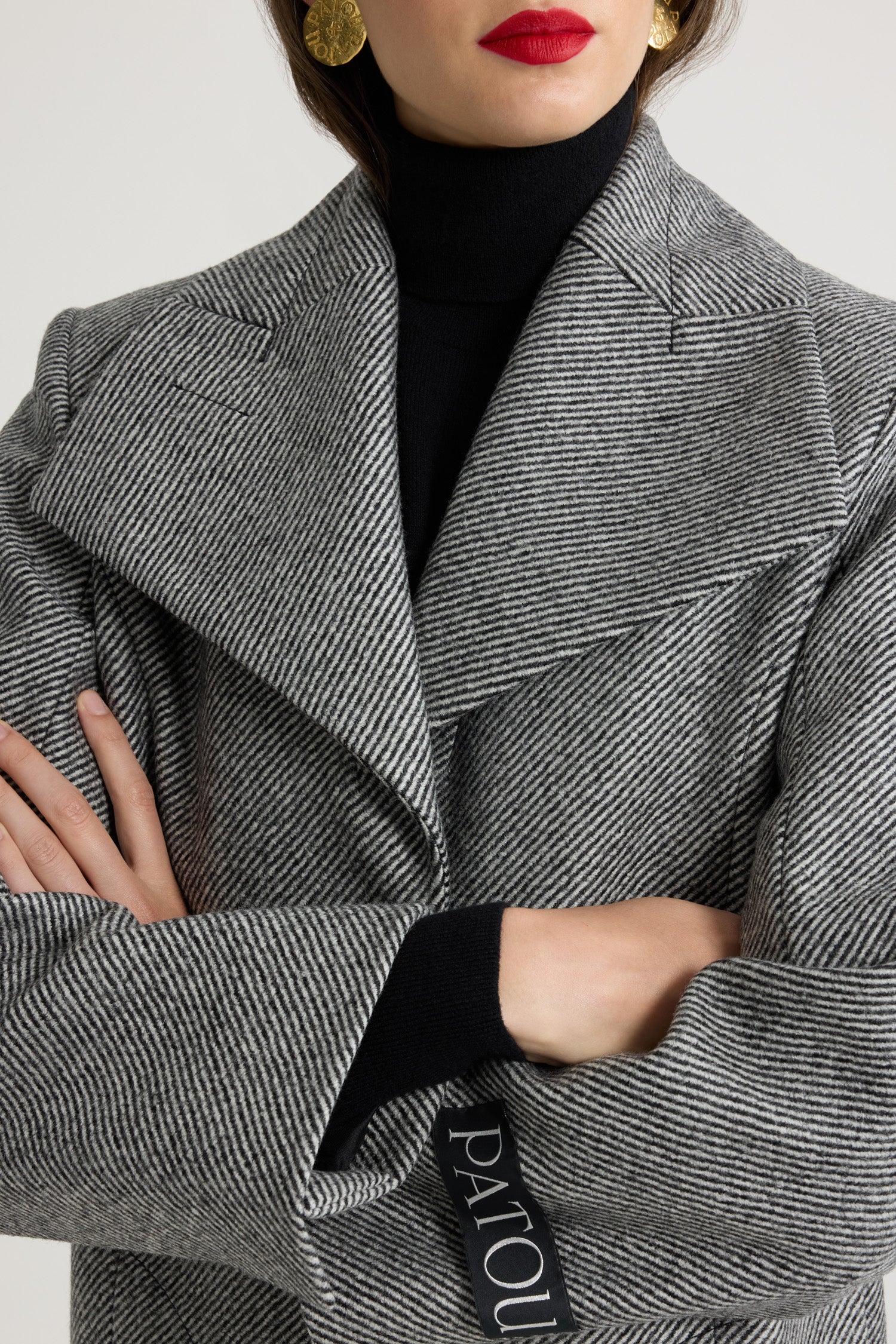 Manteau long en laine texturée