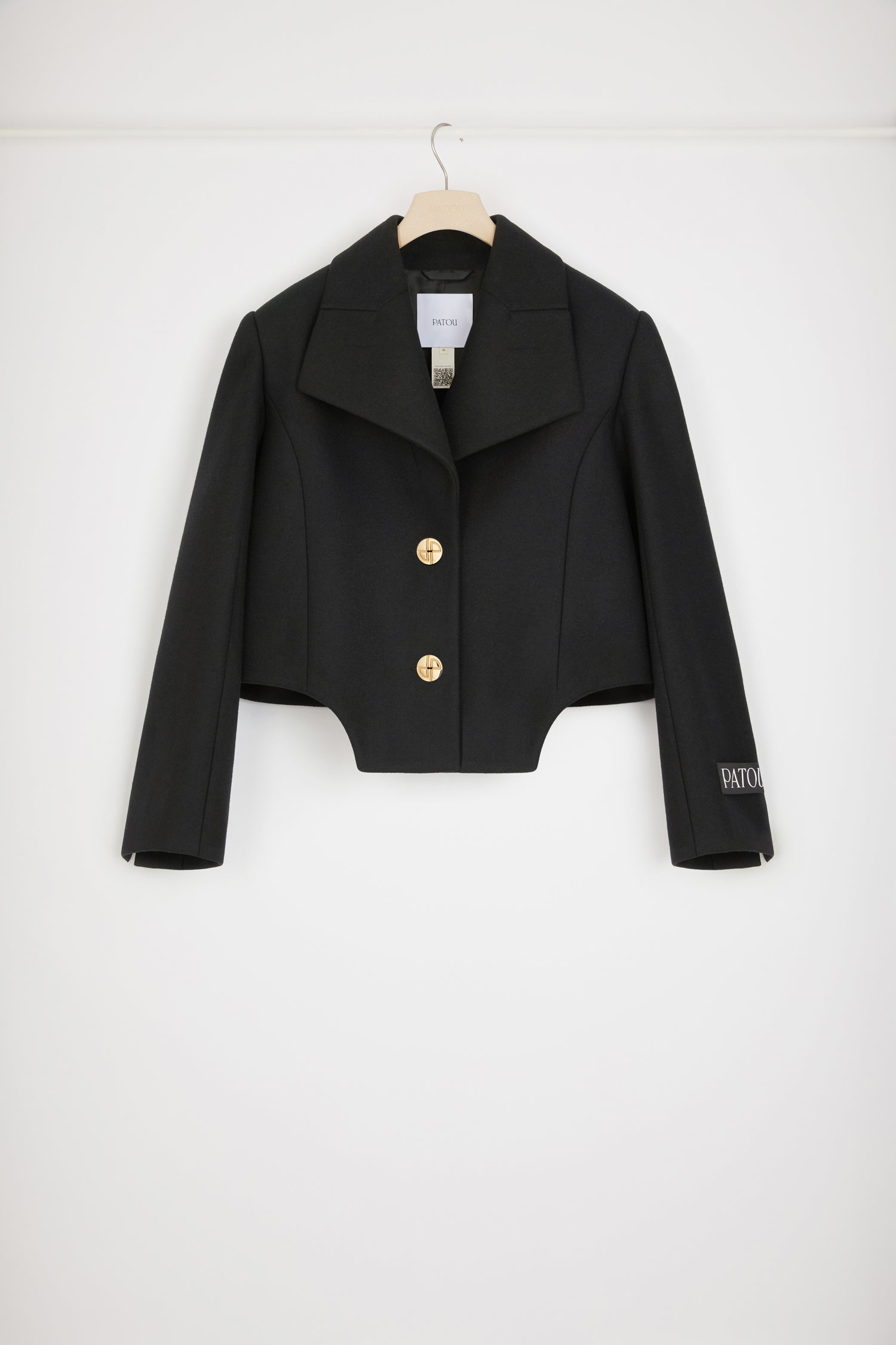 Veste courte à découpes en feutre de laine mélangée