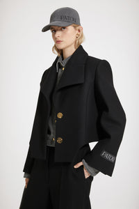 Veste courte à découpes en feutre de laine mélangée
