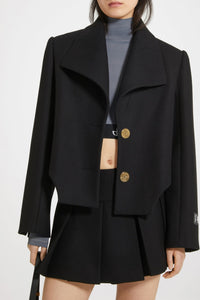 Veste courte à découpes en feutre de laine mélangée