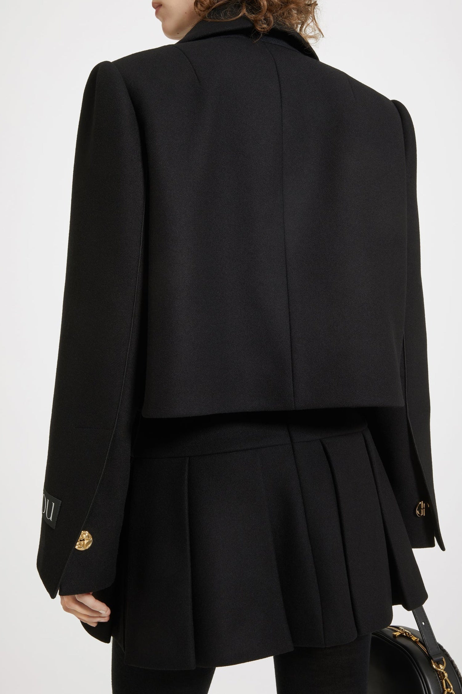 Veste courte à découpes en feutre de laine mélangée