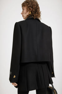 Veste courte à découpes en feutre de laine mélangée