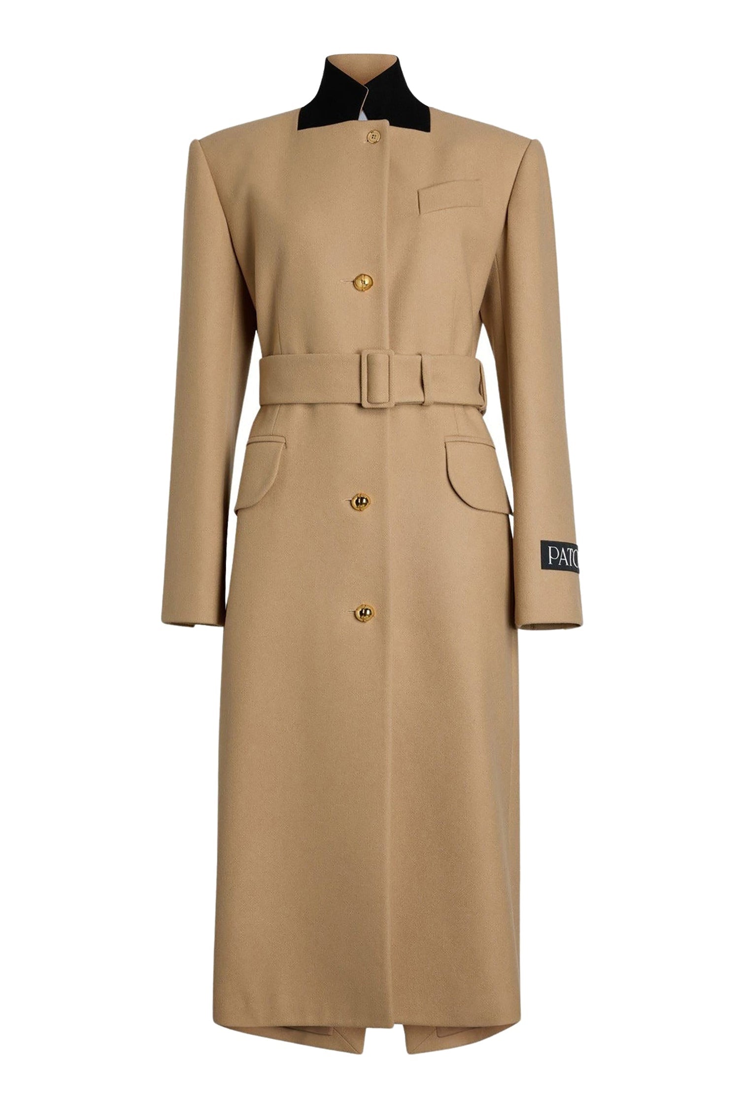 Manteau droit en laine et cachemire - Beige