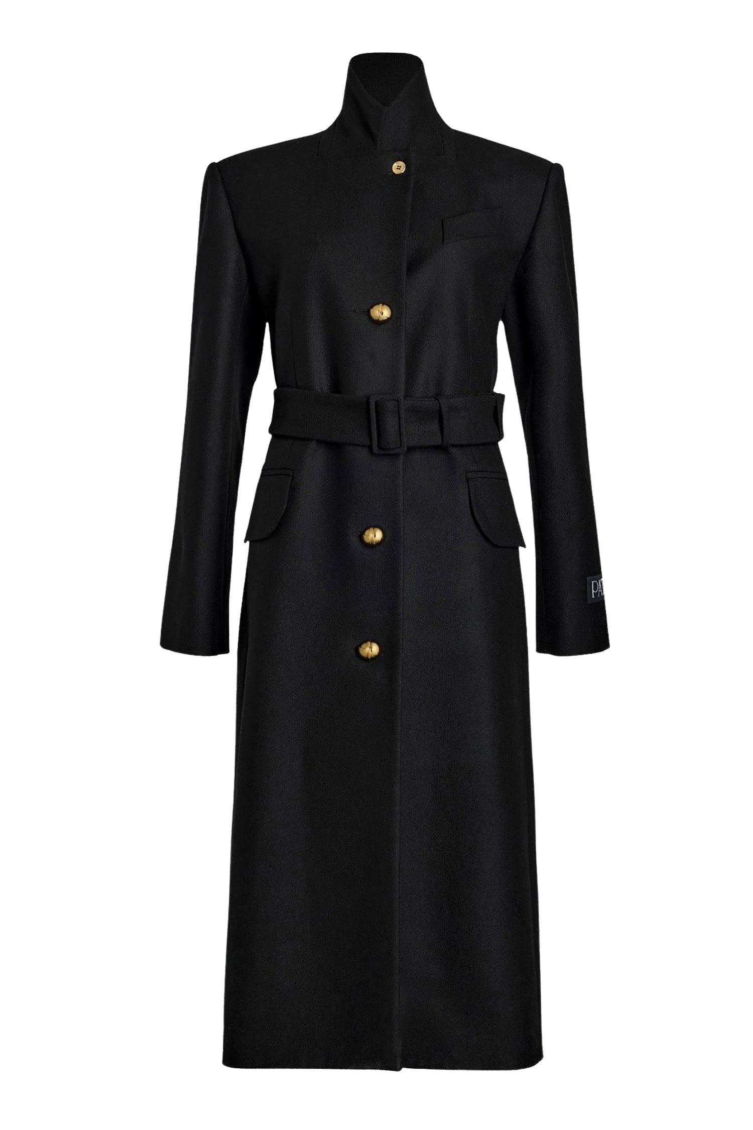 Manteau droit en laine et cachemire - Noir
