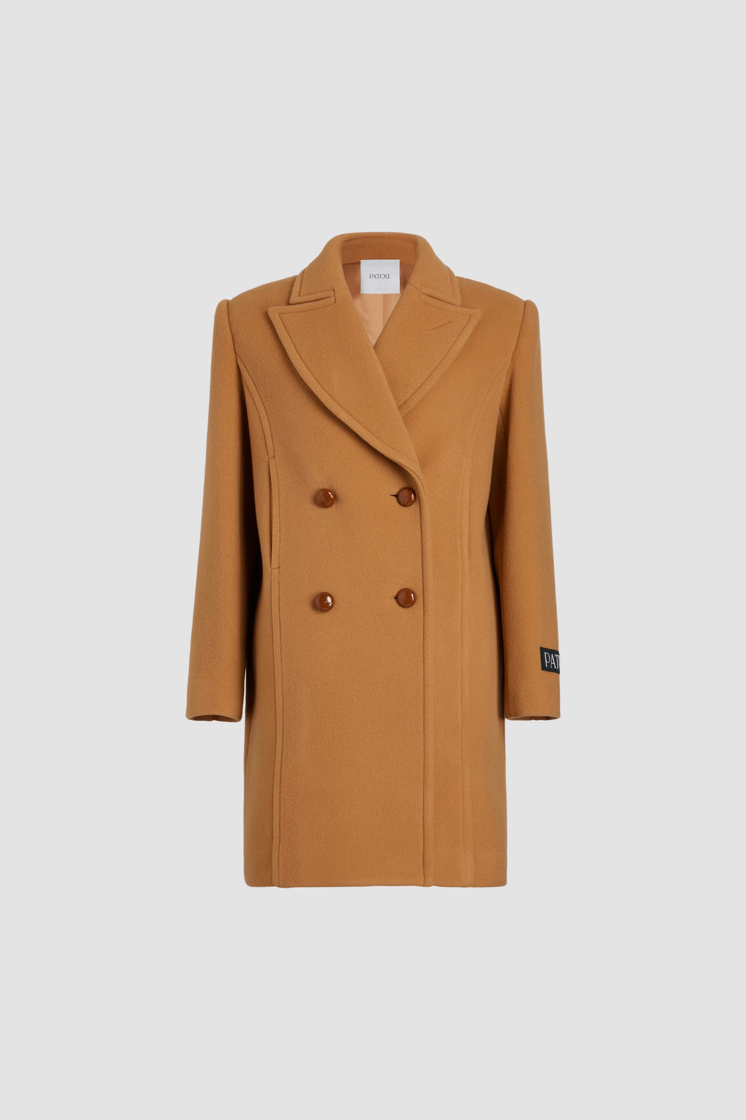 Manteau croisé en laine et cachemire