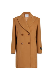 Manteau croisé en laine et cachemire - Biscuit